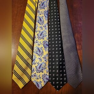 American Living Elegant Men's Tie Set - Yellow, Blue, and Black Patterned
